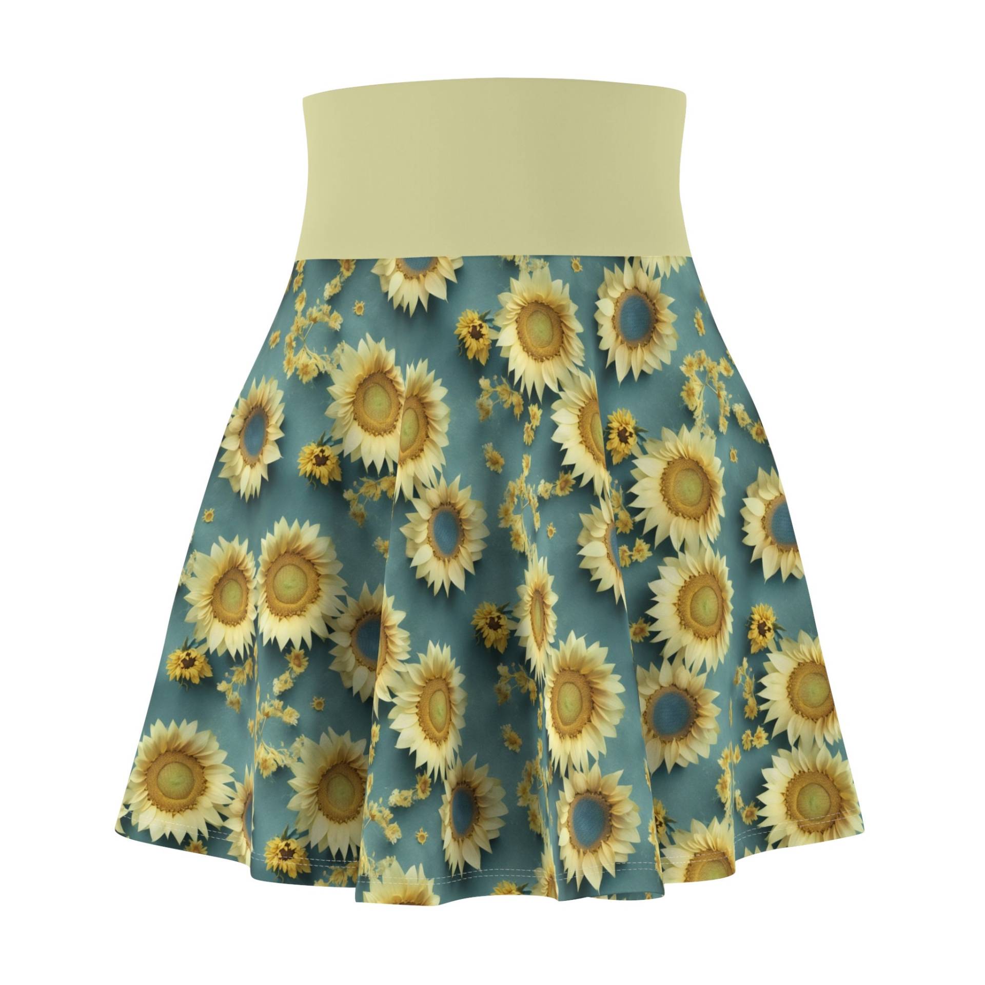 Adorable Women's Skater Skirt With Sunflower Print | Aop Adorable Women's Skater Skirt With Sunflower Print | Aop von GrAItDesign