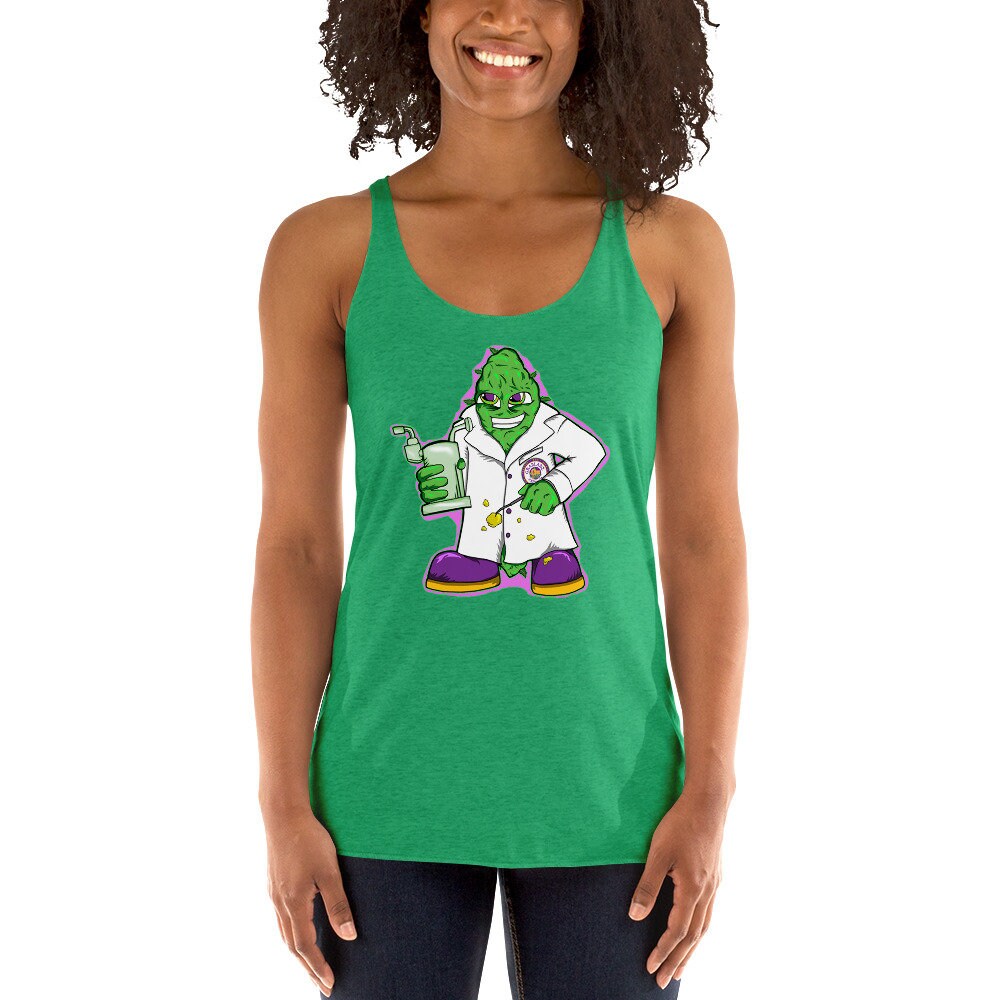 Professor Grablabz Extractz Cartoon Mit Weißem Mantel Damen Racerback Tank von GrabLabzExtractzCo