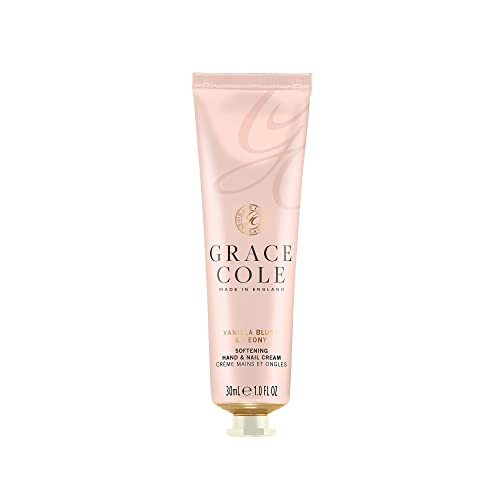 Grace Cole Vanilla Blush & Peony Hand & Nail Cream, Travel Sized, Rich in Moisture, Nourishing Formula 30ml von Grace Cole