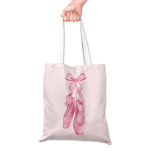 Grace Yonks 056 Ballett-Spitzenschuhe, süße Canvas-Tragetasche, rosa Aquarell-Ballerina-Ballerina-Band, elegante Tanz-inspirierte Tragetasche mit Schleifen-Illustration, ästhetische, leichte Grace Yonks 056 Ballett-Spitzenschuhe, süße Canvas-Tragetasche, rosa Aquarell-Ballerina-Ballerina-Band, elegante Tanz-inspirierte Tragetasche mit Schleifen-Illustration, ästhetische, leichte von Grace Yonks