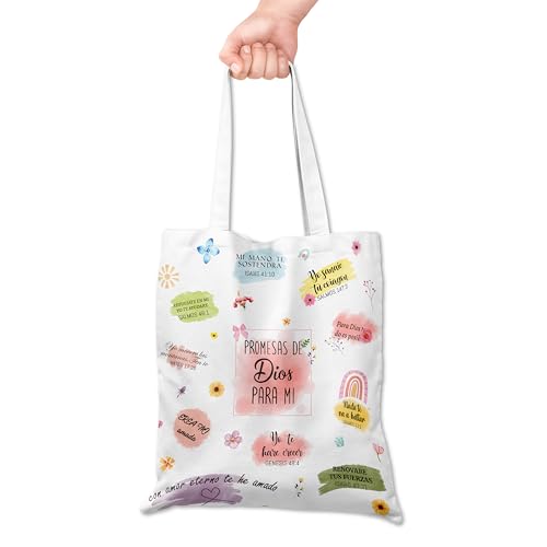 Grace Yonks 059 Tragetasche aus Segeltuch mit englischsprachigen Zitaten – spanische christliche Bibelversen mit Aquarell-Akzenten – inspirierende Promesas de Dios Scripture Tote für Frauen und Grace Yonks 059 Tragetasche aus Segeltuch mit englischsprachigen Zitaten – spanische christliche Bibelversen mit Aquarell-Akzenten – inspirierende Promesas de Dios Scripture Tote für Frauen und von Grace Yonks