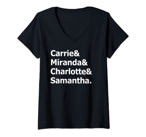 Damen Carrie und Miranda und Charlotte und Samantha Ampersand T-Shirt mit V-Ausschnitt Damen Carrie und Miranda und Charlotte und Samantha Ampersand T-Shirt mit V-Ausschnitt von Grace and 5th