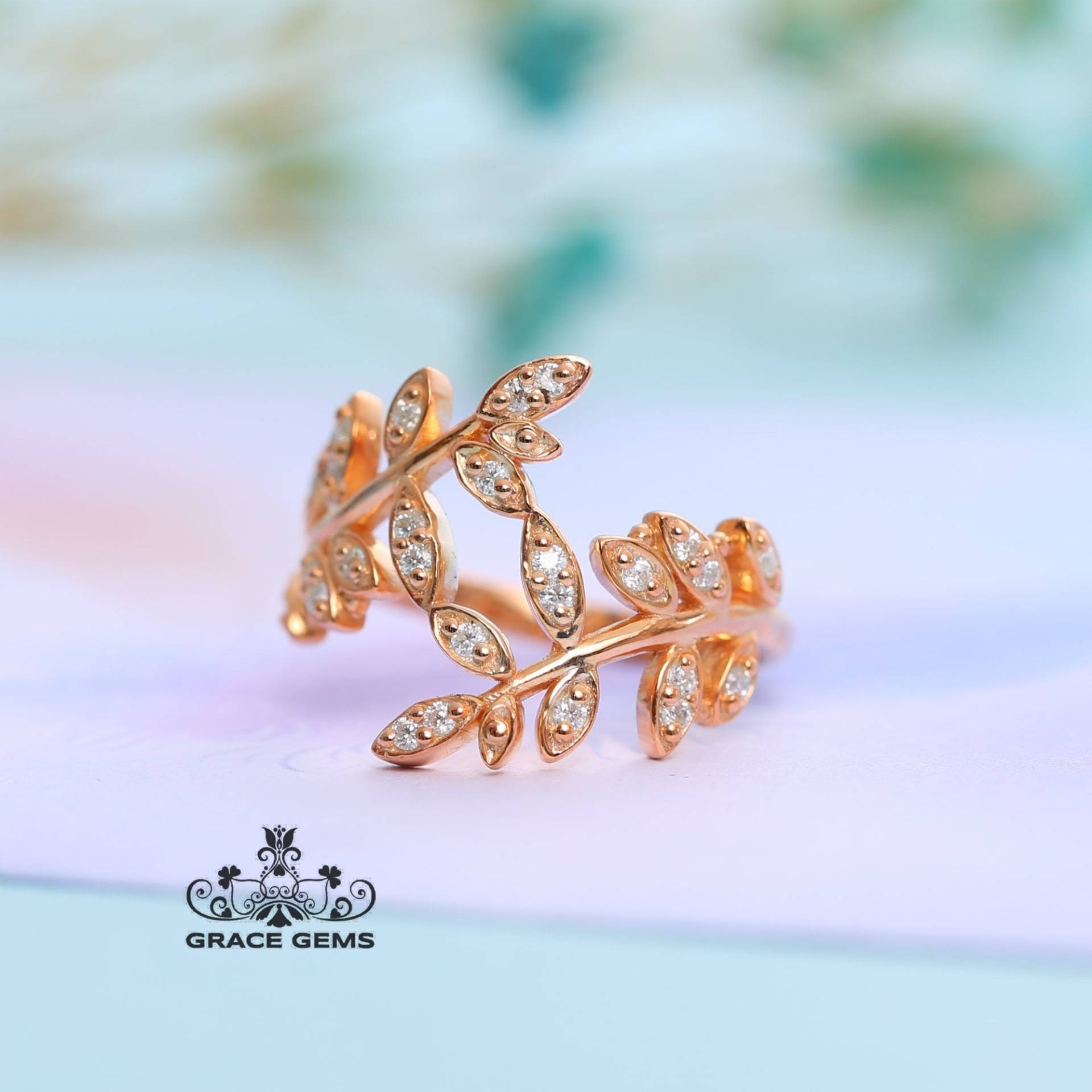 18K Rose Gold Multi-stein D Dolor Diamanten Verlobungsring/Versprechen Band/Eternity Ehering/Handgefertigtes Jubiläumsgeschenk Für Sie/Geburtstag von GraceGemsUS