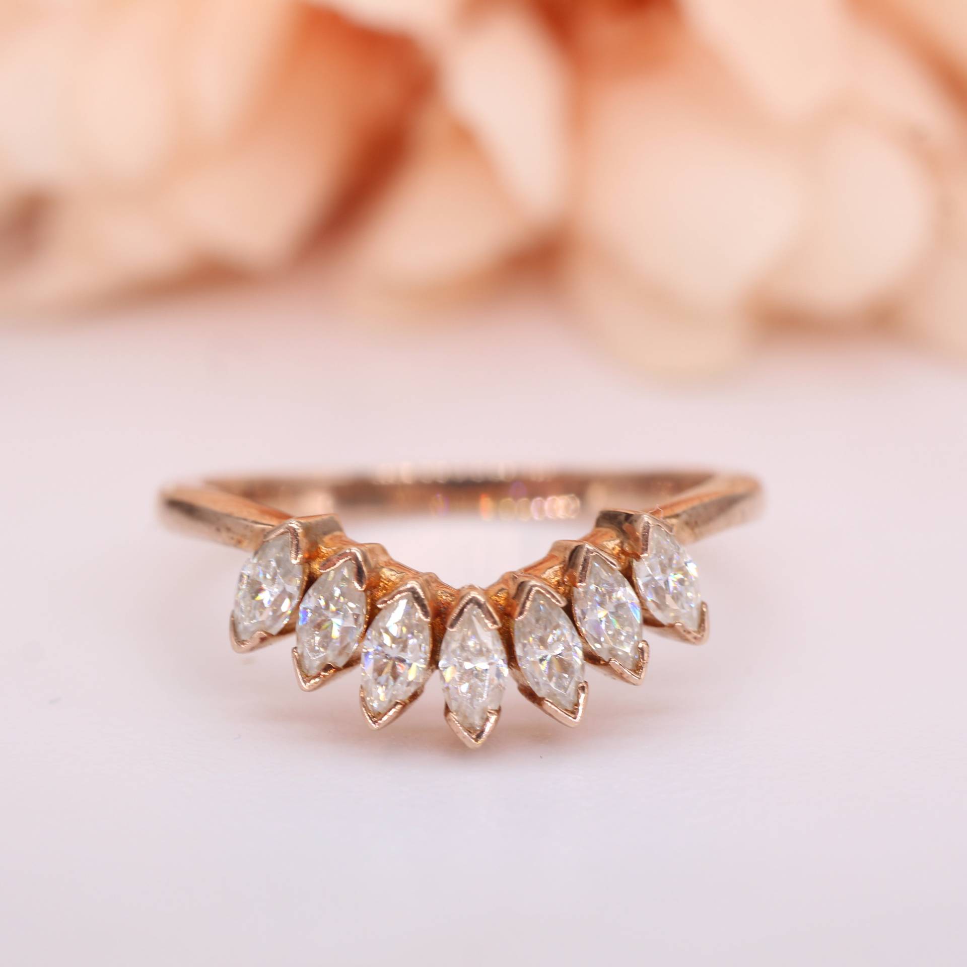 18K Solide Rose Gold Cluster Natürliche Diamant Ehering/Verlobung Hochzeit Braut Ring/Eternity Forever/Vorschlag/Geburtstag Jahrestag Geschenk von GraceGemsUS