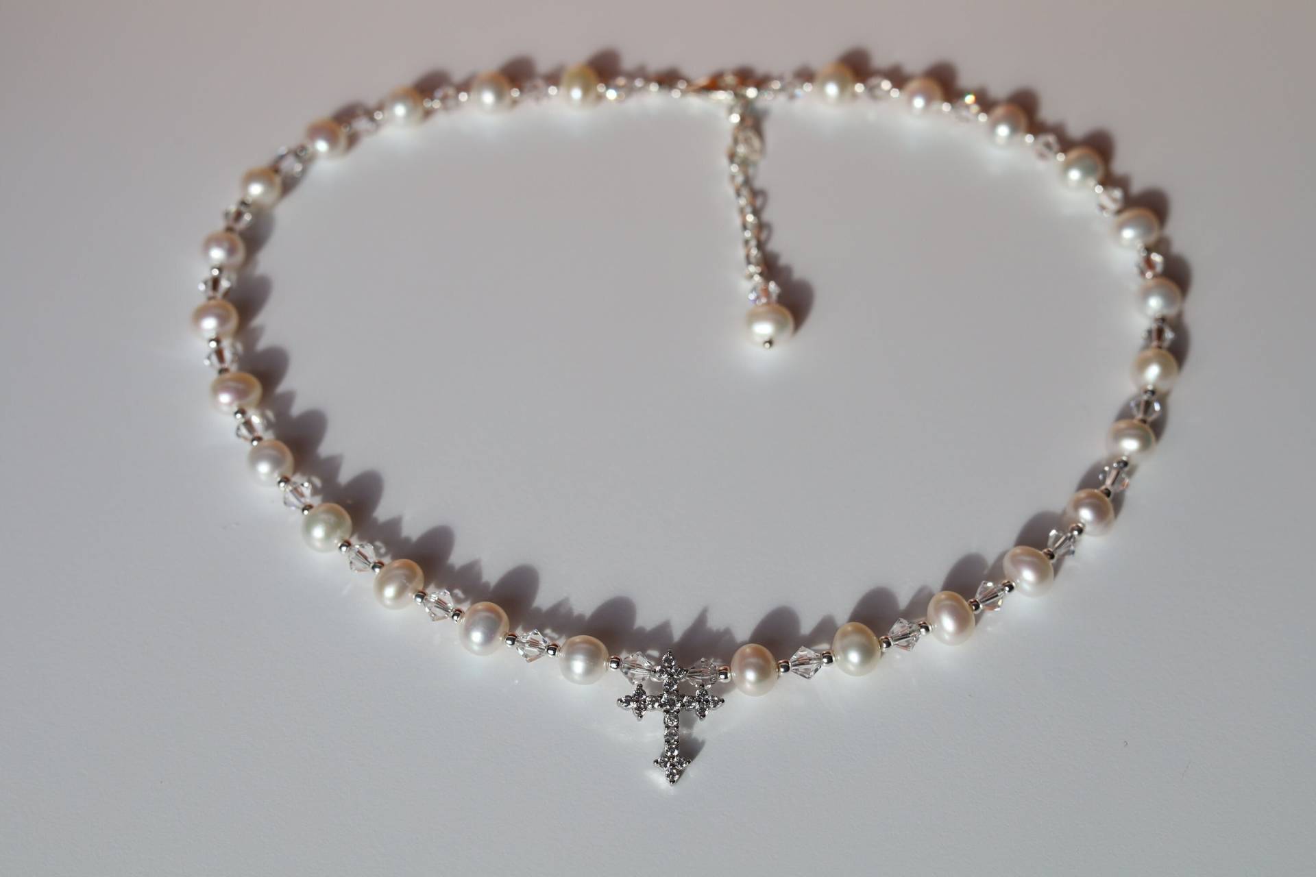 Süßwasserperle Halskette, Erste Kommunion Geschenk, Taufe Taufgeschenk, Konfirmation von GraceJewelryUS