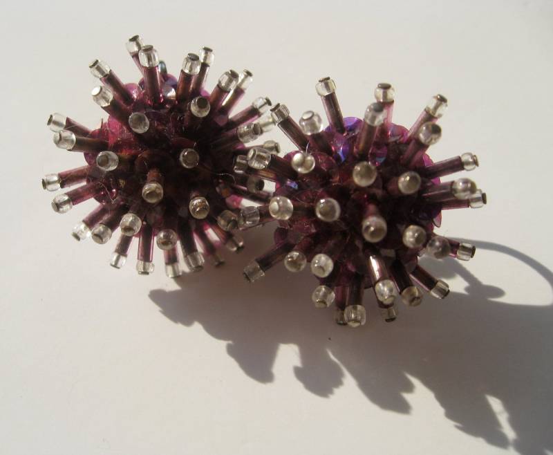 Vintage Perlen Ohrringe Handgemachte Amethyst & Kristallkorken Kunst Vintage Perlen Ohrringe Handgemachte Amethyst & Kristallkorken Kunst von GraceParadise