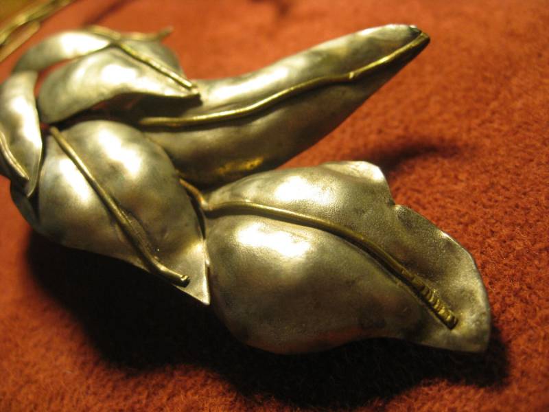 Vintage Silber Ton Herbst Blätter Brosche Handgemachter Stil Anstecknadel von GraceParadise