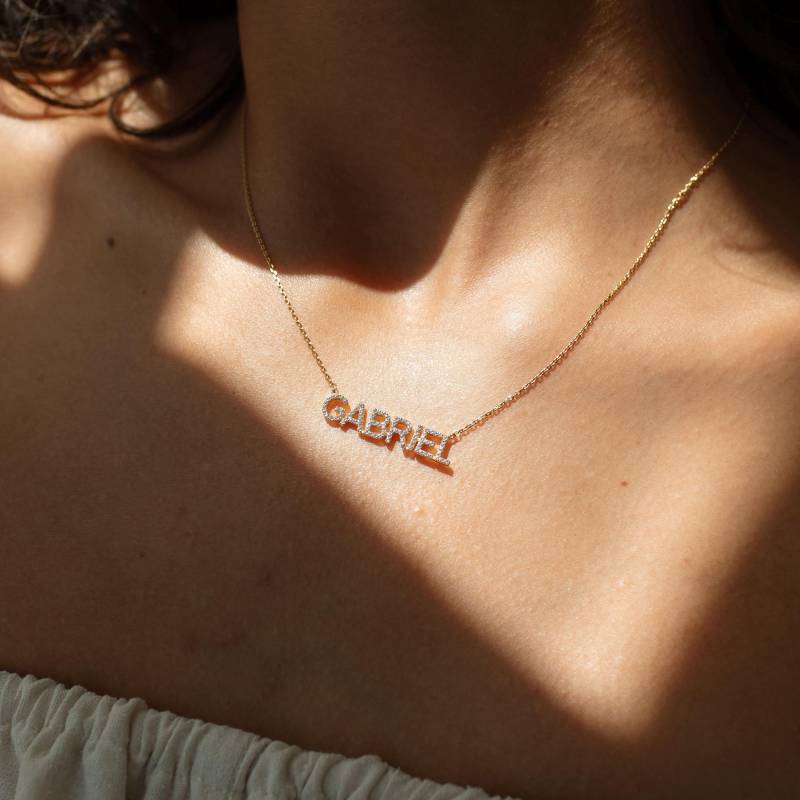 Gracepersonalized - Individuelle Diamant Namenskette Geschenk Für Sie B0006-E03 von GracePersonalized
