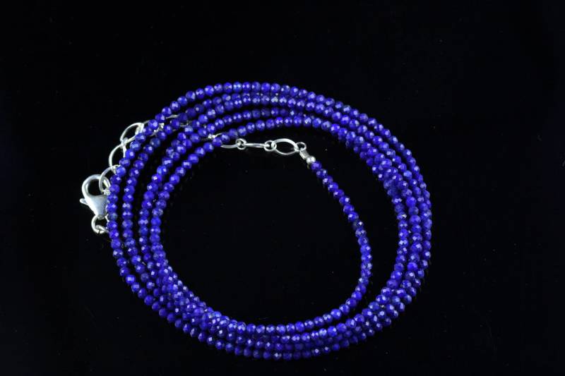 43" Lapislazuli Multi Wear Strand, Doppel Halskette - Lange Oder Wickeln Armband, 2 Mm Micro Facettierte Perlen, 925 Silber, Verstellbare Größe 43" Lapislazuli Multi Wear Strand, Doppel Halskette - Lange Oder Wickeln Armband, 2 Mm Micro Facettierte Perlen, 925 Silber, Verstellbare Größe von Graceanchor