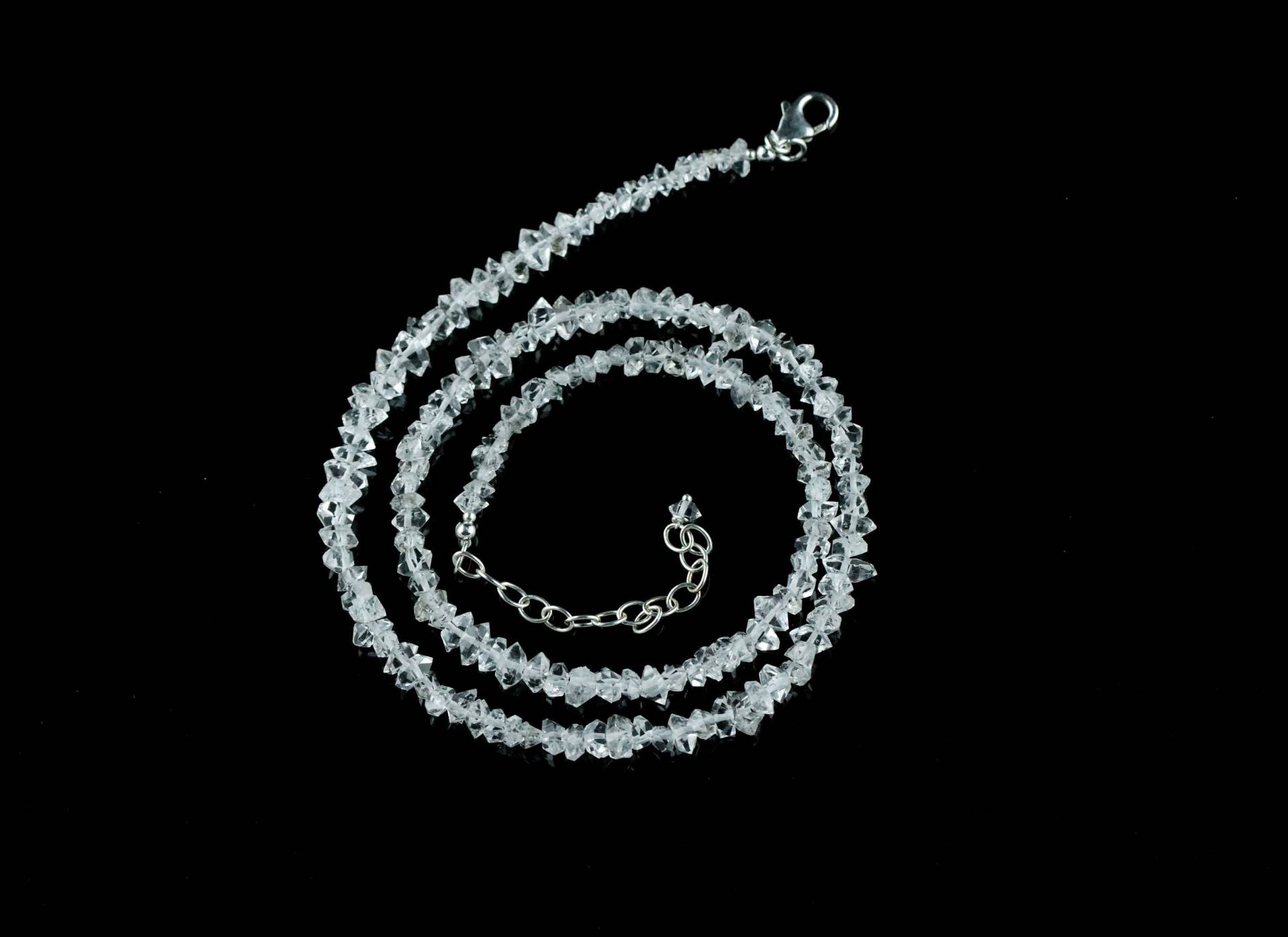 Herkimer-Diamant-Quarz-Kristall-Perlen-Halskette, 54 cm, Verstellbare Größe, Sterling Silber Zubehör, Natürliche Doppel Beendete Kristall-Perlen Herkimer-Diamant-Quarz-Kristall-Perlen-Halskette, 54 cm, Verstellbare Größe, Sterling Silber Zubehör, Natürliche Doppel Beendete Kristall-Perlen von Graceanchor