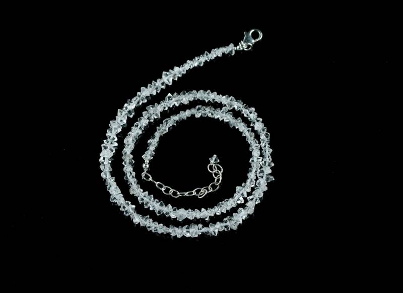 Herkimer-Diamant-Quarz-Kristall-Perlen-Halskette, 54 cm, Verstellbare Größe, Sterling Silber Zubehör, Natürliche Doppel Beendete Kristall-Perlen Herkimer-Diamant-Quarz-Kristall-Perlen-Halskette, 54 cm, Verstellbare Größe, Sterling Silber Zubehör, Natürliche Doppel Beendete Kristall-Perlen von Graceanchor