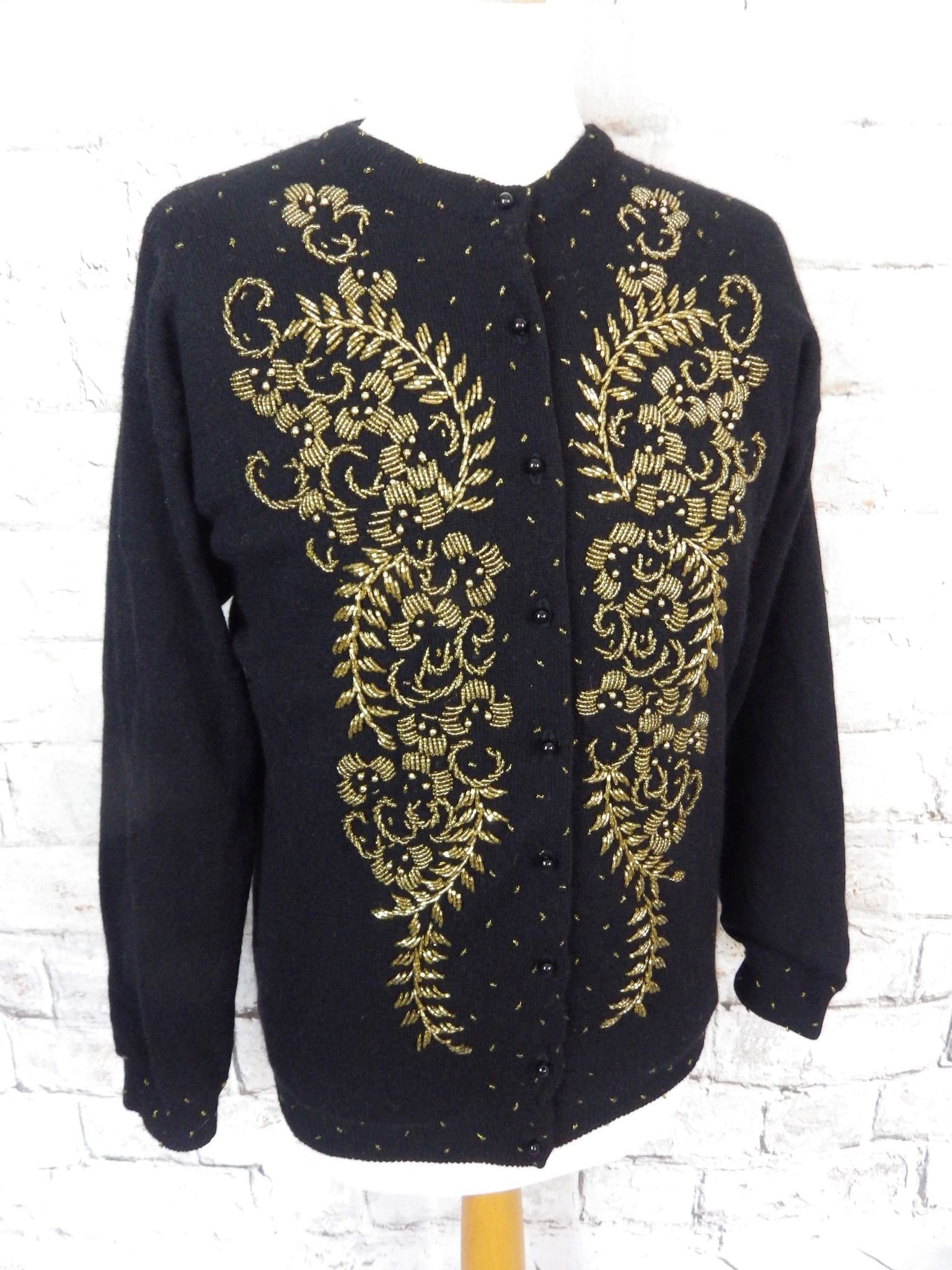 Vintage Perlen Strickjacke 1950S Lambswool Angora Sweater Vintage Perlen Strickjacke 1950S Lambswool Angora Sweater von GraceandGarbo