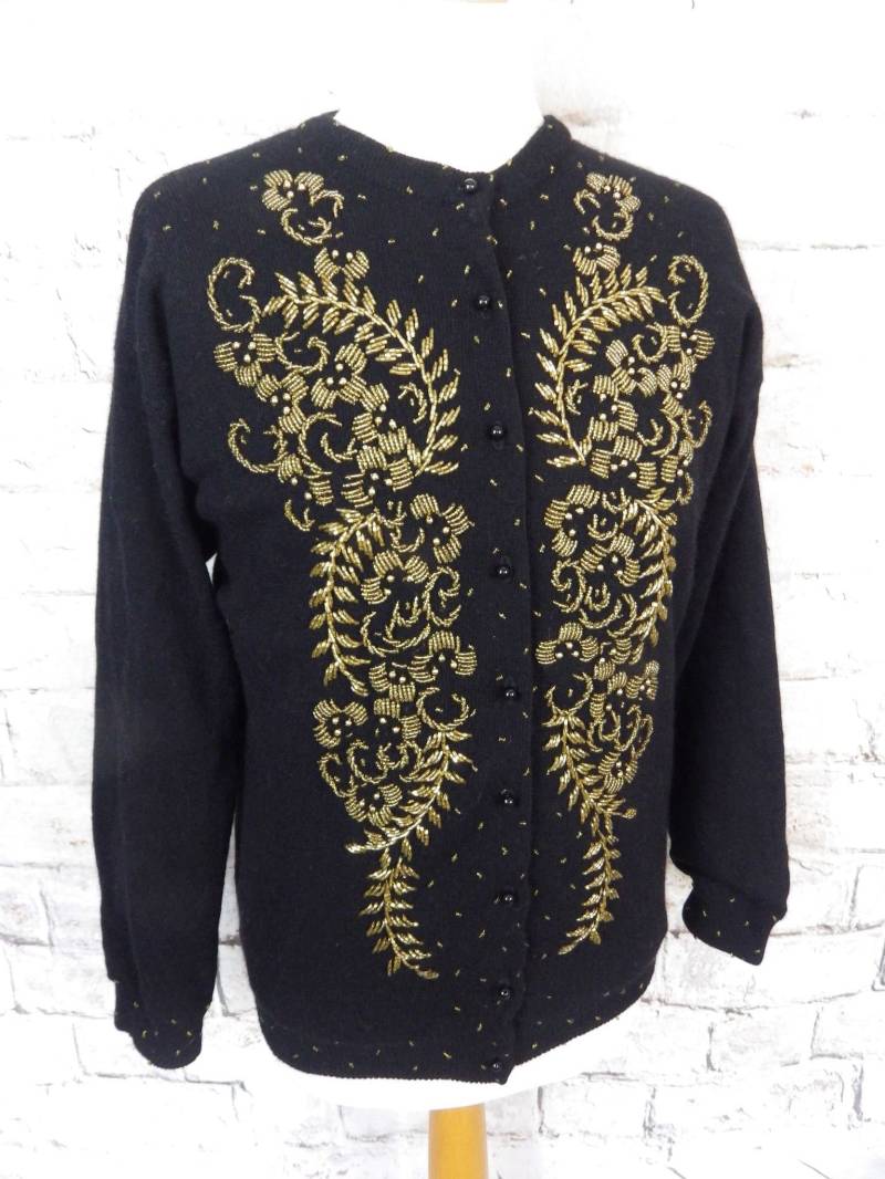 Vintage Perlen Strickjacke 1950S Lambswool Angora Sweater Vintage Perlen Strickjacke 1950S Lambswool Angora Sweater von GraceandGarbo