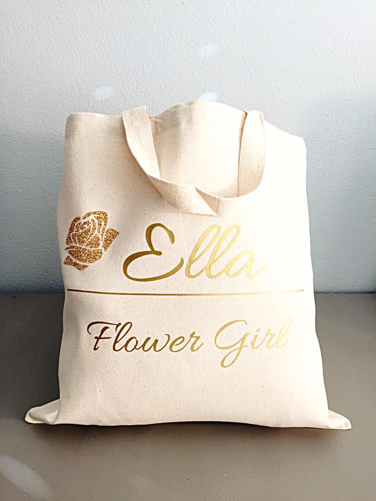 Blumenmädchen Personalisierte Tragetasche Vorschlag Geschenk Blumenmädchen Personalisierte Tragetasche Vorschlag Geschenk von GracefulGreetingCo