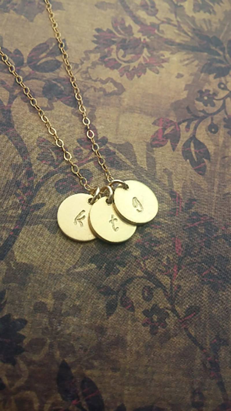 1 2 3 4 Oder 5 Initial Discs/Gold Halskette von GracefullyMadeStudio