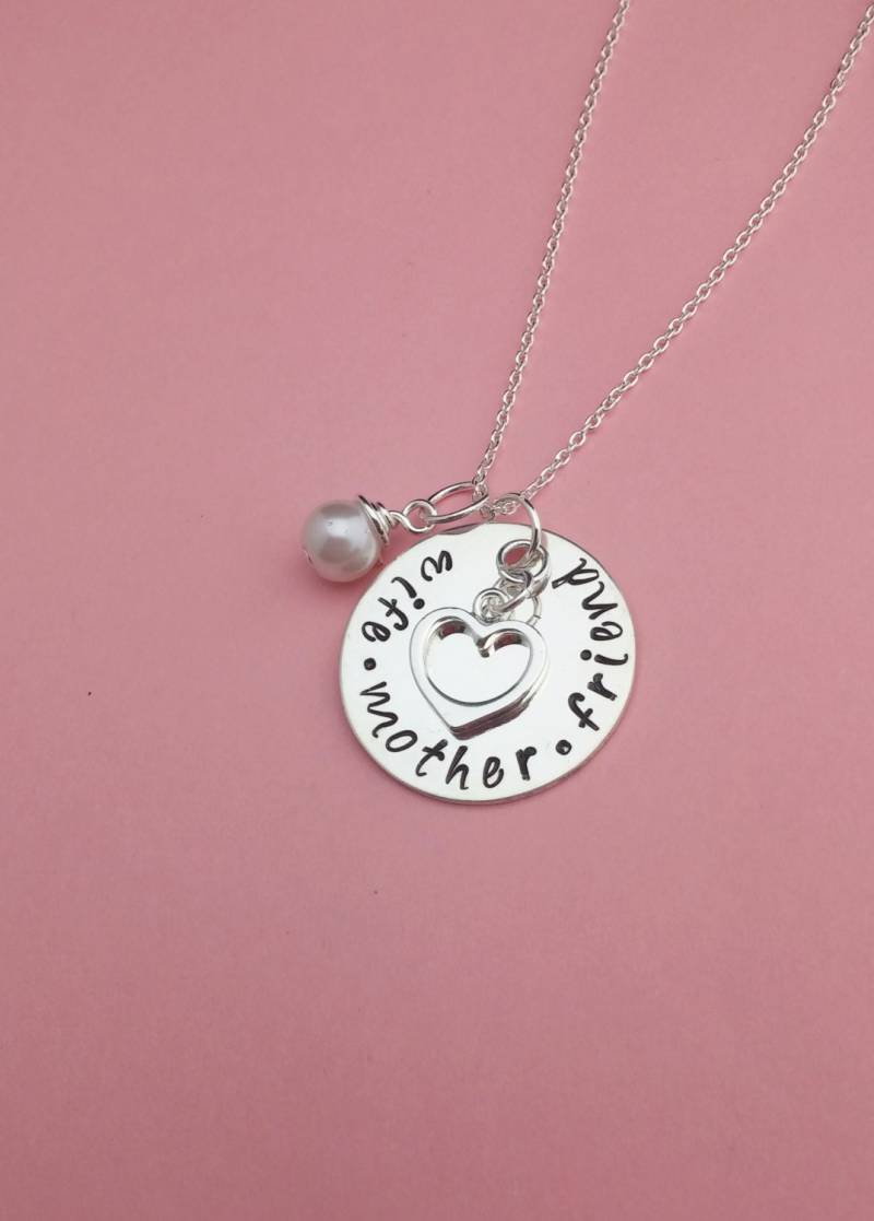 Hand Gestempelt Sterling Silber Mom Halskette Frau Mutter Freund von GracefullyMadeStudio