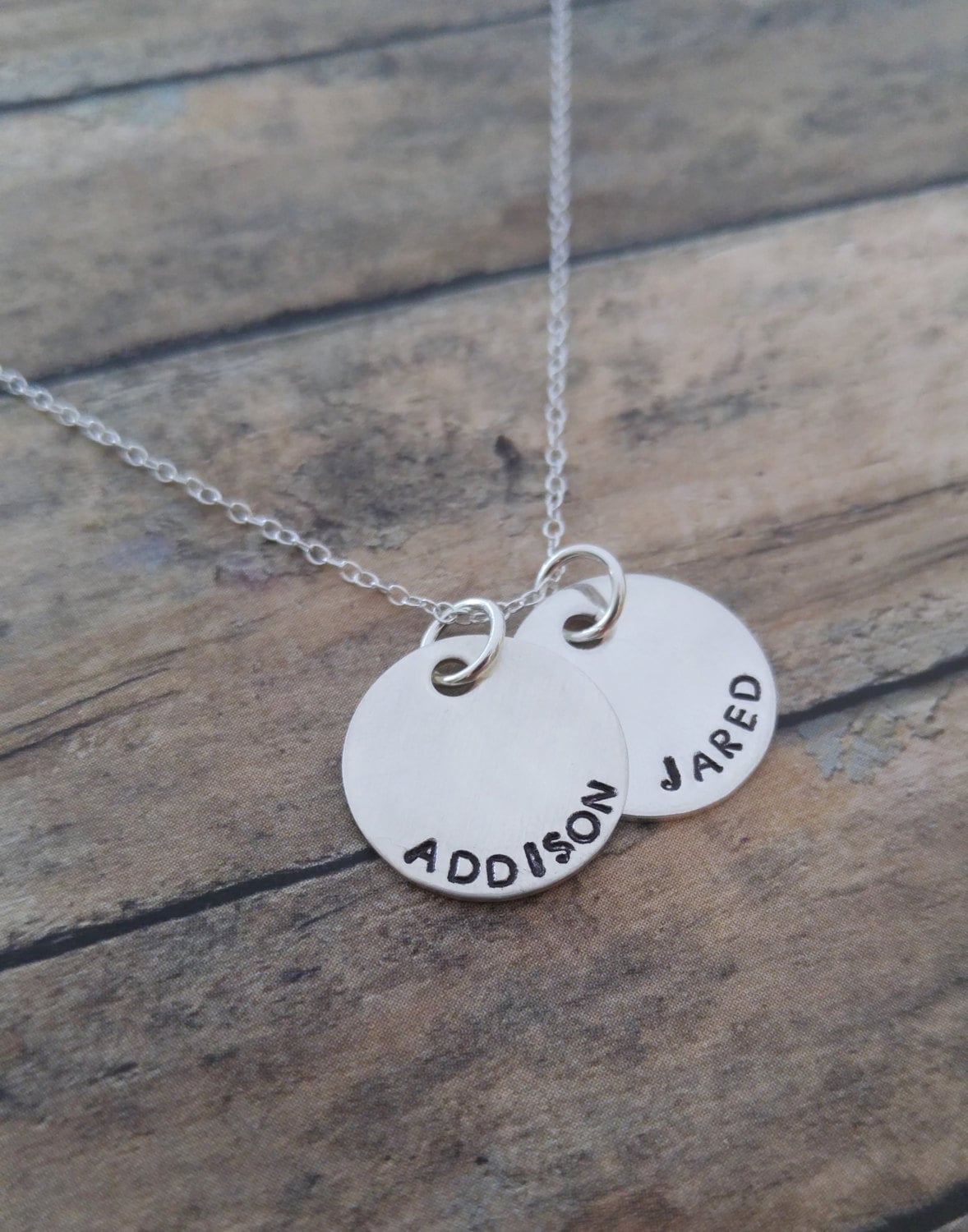 Hand Gestempelt Sterling Silber Familien Name Halskette von GracefullyMadeStudio