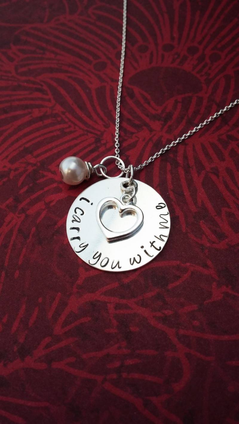 Hand Gestempelt Sterling Silber Andenken Halskette Gedenkgeschenk von GracefullyMadeStudio