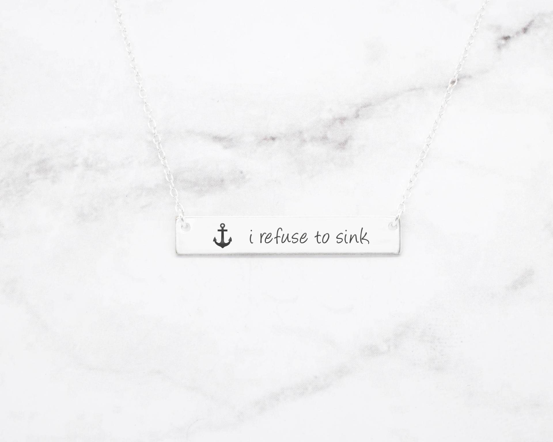 Personalisierte Anker Halskette Gravierter Maritimer Schmuck, Sterling Silber Anhänger von GracefullyMadeStudio