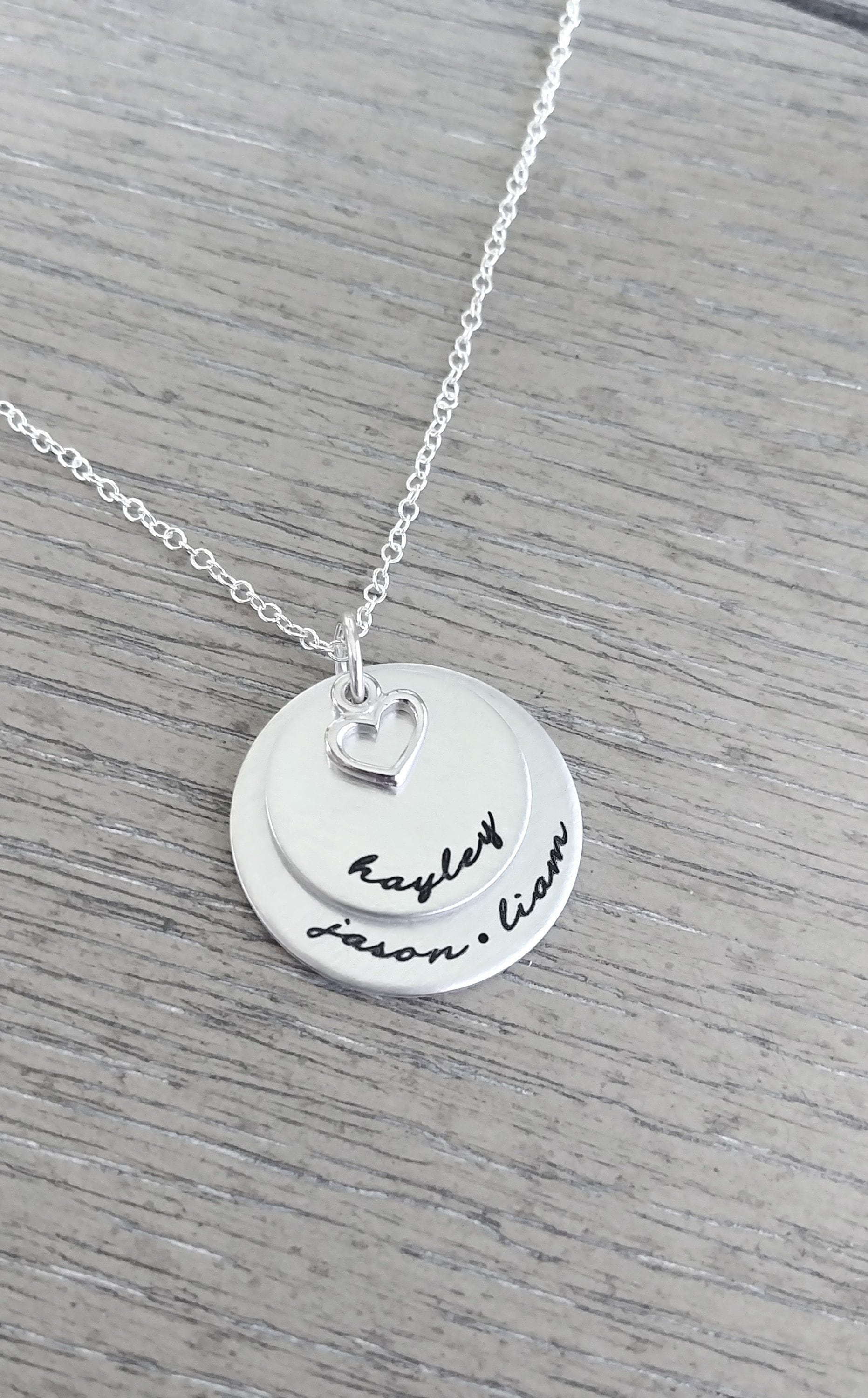 Personalisierte Hand Gestempelt Familie Halskette Mit Kinder Namen von GracefullyMadeStudio