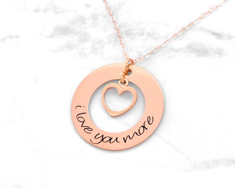 Personalisierte Schmuck Ich Liebe Dich Mehr Halskette Jahrestagsgeschenk Liebe Geschenk Für Sie von GracefullyMadeStudio