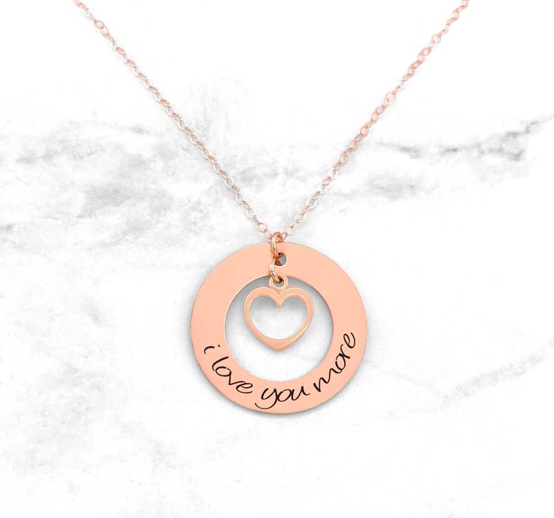 Personalisierte Waschmaschine Halskette Benutzerdefinierte Zitat Schmuck Liebe Ich Liebe Dich Mehr Jahrestagsgeschenk Geschenk Für Sie von GracefullyMadeStudio
