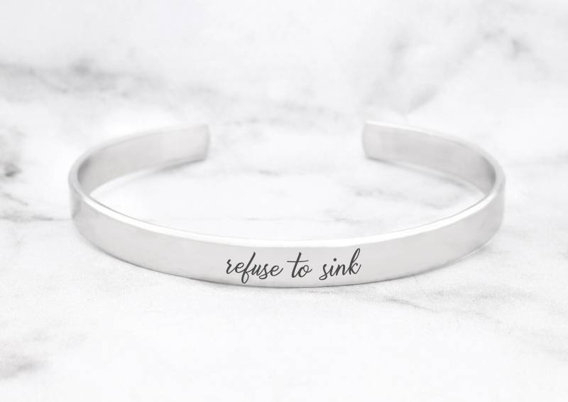 Refuse To Sink Cuff Armband Motivierendes Schmuckgeschenk von GracefullyMadeStudio