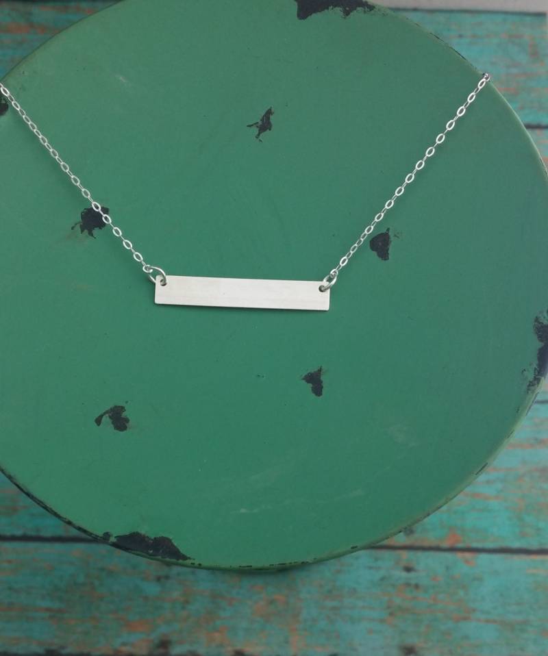 sterling Silber Halskette/Einfache Dash Horizontal Zierliche Schmuck von GracefullyMadeStudio