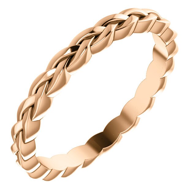 14 K Rose Gold Stapelbar Geflochten Ewigkeit Hochzeit Verlobung Jubiläum Braut Band Ringgrößen 4 Bis 9 von GracesDesign