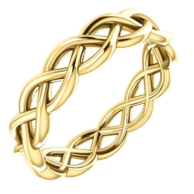14K Gelbgold Gewebte Keltisch Inspirierte Ewigkeit Hochzeit Verlobung Jubiläum Braut Band Ringgrößen 4 Bis 12 von GracesDesign