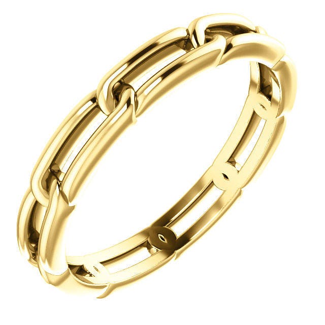 14K Gelbgold Glieder Eternity Hochzeit Verlobung Jubiläum Braut Band Ring Größen 4 Bis 8 von GracesDesign