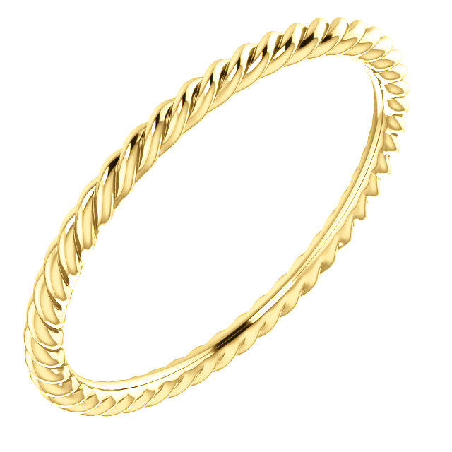 14K Gelbgold Skinny Seil Eternity Twisted Hochzeit Verlobung Jubiläum Braut Band Ring Größen 4 Bis 8 von GracesDesign