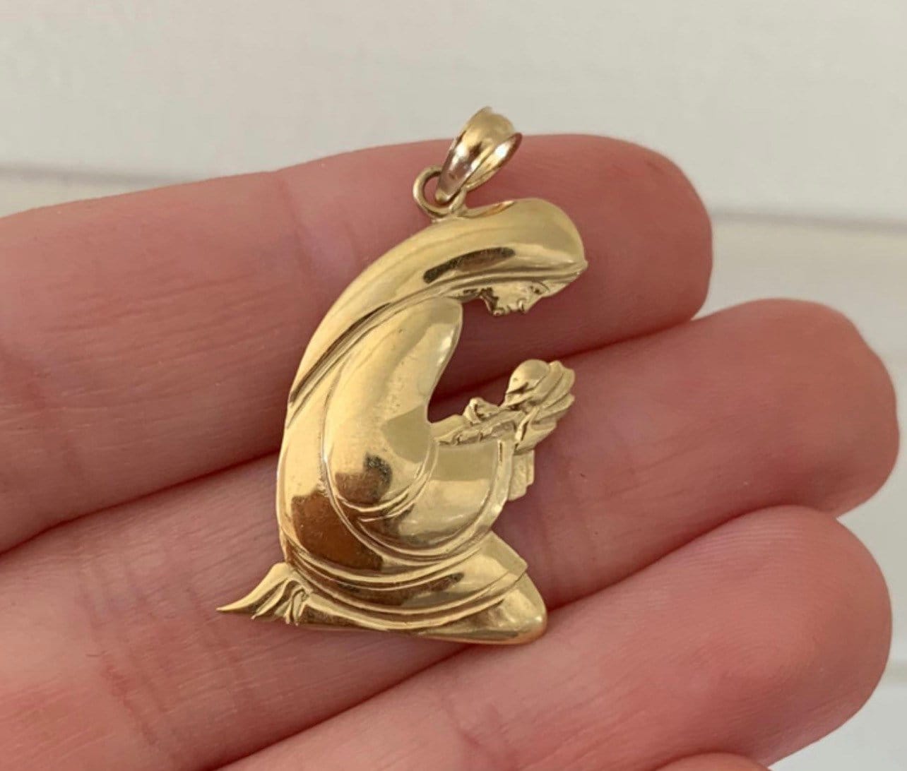 14K Gelbgold Großer Heiliger Anhänger Jesus Und Mutter Maria, Perfektes Weihnachtsgeschenk 14K Gelbgold Großer Heiliger Anhänger Jesus Und Mutter Maria, Perfektes Weihnachtsgeschenk von Gracewithgold