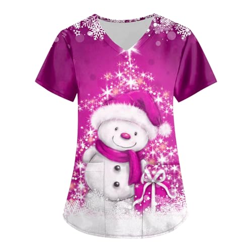 Damen Weihnachten Motiv Bunt Pflege Kasack Kurzarm V-Neck Krankenhaus Schlupfhemd Berufsbekleidung Atmungsaktiv Krankenpfleger Kasack Pflege Bluse Arzt Uniform Krankenschwester Kleidung Mit Taschen Damen Weihnachten Motiv Bunt Pflege Kasack Kurzarm V-Neck Krankenhaus Schlupfhemd Berufsbekleidung Atmungsaktiv Krankenpfleger Kasack Pflege Bluse Arzt Uniform Krankenschwester Kleidung Mit Taschen von Graceyo