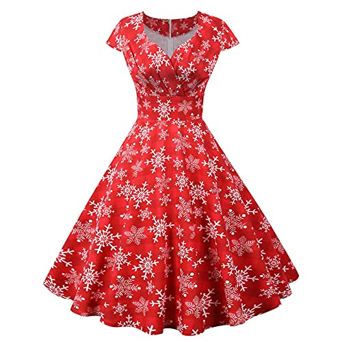 Graceyo Damen Weihnachtskleid Elegant Weihnachts Retro Cocktail Abschlussball Kleider 50er 60er Rockabilly Ärmellos Kleid Ballkleid Cocktailkleid Hohe Taille Partykleid Graceyo Damen Weihnachtskleid Elegant Weihnachts Retro Cocktail Abschlussball Kleider 50er 60er Rockabilly Ärmellos Kleid Ballkleid Cocktailkleid Hohe Taille Partykleid von Graceyo