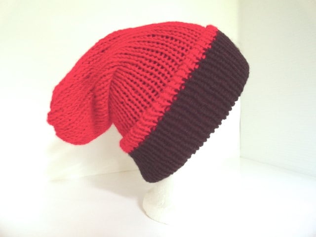 Rot Schwarze Mütze Slouch Hat Sports College Nfl School Hockey Arkansas State Georgia Louisville N Illinois San Diego von GraciLuS