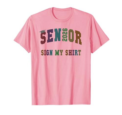 Class of Senior 2026 Besties Fabulous Girls Final Sign My T-Shirt von Graduate Rocks Pink Signing Autographs Unicorn