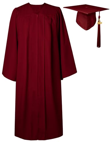 GraduatePro Abschluss Talar mit Hut 2024 Doktorhut Bachelor Uni Abi Master Kostüm Geschenke Absolventen Akademischer Herren Damen Kastanienbraun 57=XL von GraduatePro