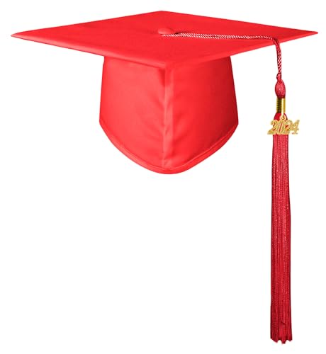 GraduatePro Doktorhut 2024 Abschluss Hut Bachelor Master Uni Akademiker Schuluniformen Studentenhut Studienabschluss Kappe Hüte Bachelor Hut Rot von GraduatePro