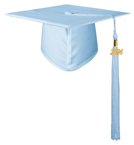 GraduatePro Doktorhut 2024 Abschluss Hut Bachelor Master Uni Akademiker Schuluniformen Studentenhut Studienabschluss Kappe Hüte Bachelor Hut Himmelblau von GraduatePro