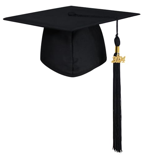 GraduatePro Doktorhut 2024 Abschluss Hut Bachelor Master Uni Akademiker Schuluniformen Studentenhut Studienabschluss Kappe Hüte Bachelor Hut Schwarz von GraduatePro