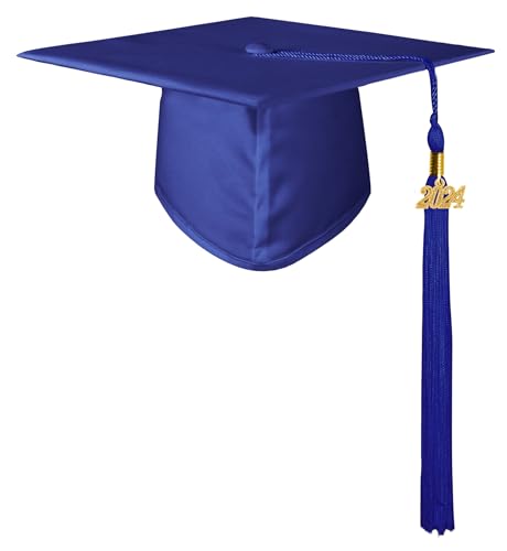 GraduatePro Matte Graduation Cap 2020 Adults with Tassel High School Bachelor Master Doctoral Royal von GraduatePro