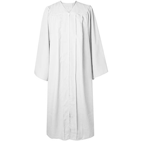 GraduatePro Priester Robe Chor Taufen Kostüm Herren Damen Unisex Erwachsene Gewand Kleidung Gewand Kleidung Weiß von GraduatePro