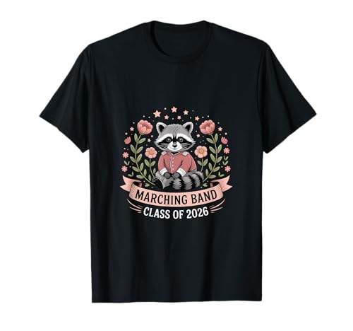 Marschband Männer Frauen Klasse von 2026 Waschbär T-Shirt Marschband Männer Frauen Klasse von 2026 Waschbär T-Shirt von Graduating Class of 2026 Raccoon Tees