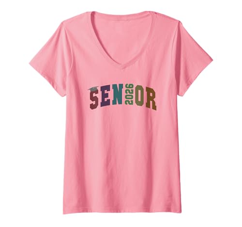 Damen Niedliche Senior-Klasse von 2026 Fast There 12 Years Later Girl T-Shirt mit V-Ausschnitt Damen Niedliche Senior-Klasse von 2026 Fast There 12 Years Later Girl T-Shirt mit V-Ausschnitt von Graduating Final Level Mom Write My Autographs