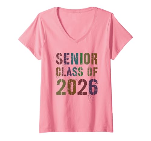 Damen Letzter erster Tag der SENIORENKLASSE 2026 12 Years Later rockt T-Shirt mit V-Ausschnitt Damen Letzter erster Tag der SENIORENKLASSE 2026 12 Years Later rockt T-Shirt mit V-Ausschnitt von Graduation Almost There Unicorn Batch Autographs
