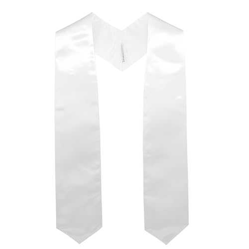 GraduationMall Abschluss Stola für akademische Kirche Priester Chor Stola Stahl 183cm Unisex Erwachsene Weiß von GraduationMall