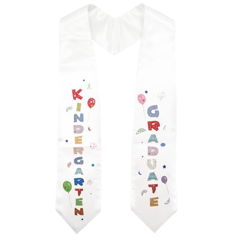 GraduationMall Glänzend Kindergarten Abschlussstola für Kinder Bärendruck Abschlussschärpe Abschluss Stola 127cm lang Weiß GraduationMall Glänzend Kindergarten Abschlussstola für Kinder Bärendruck Abschlussschärpe Abschluss Stola 127cm lang Weiß von GraduationMall