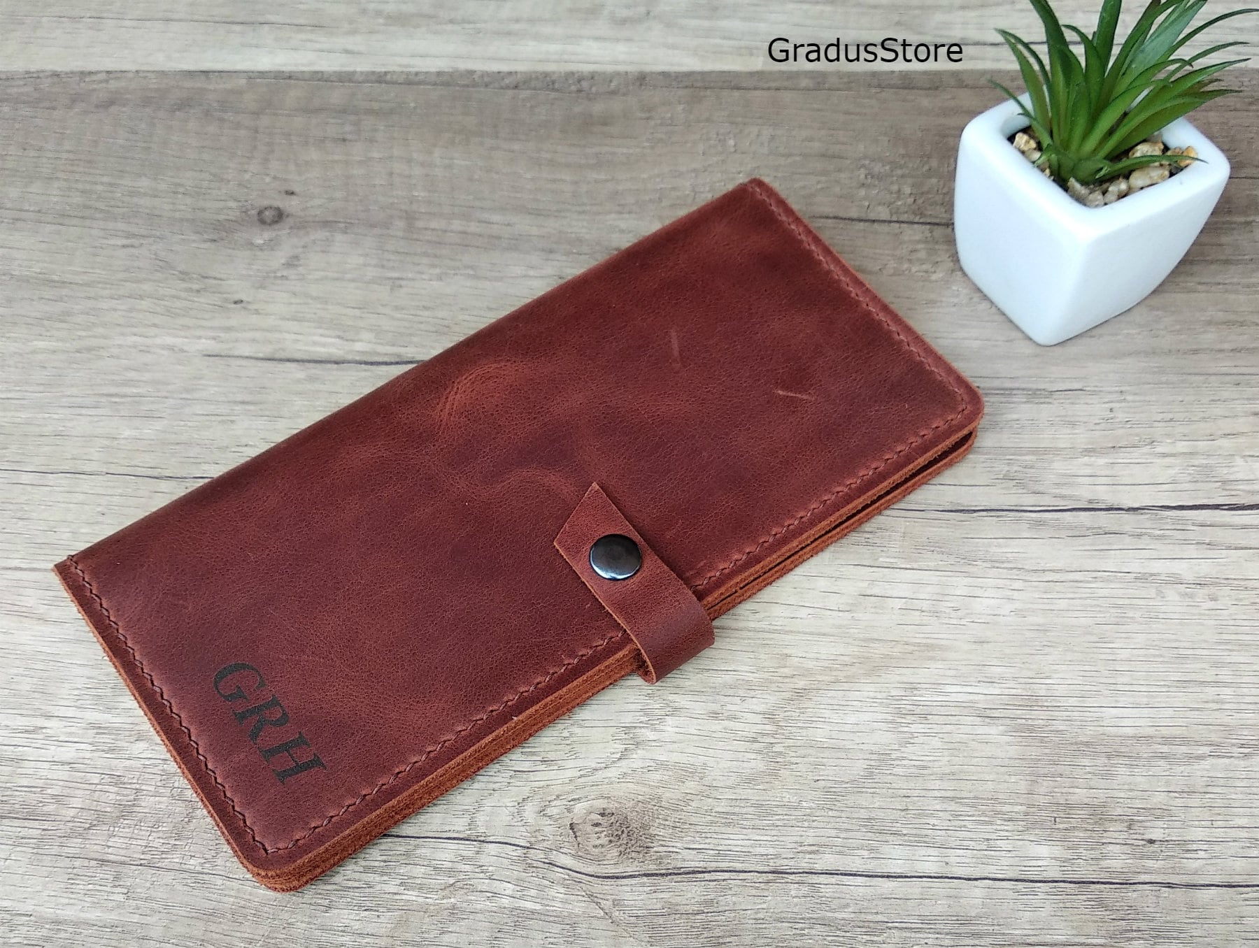 Personalisierte Leder Reisebrieftasche Handgefertigter Pass Inhaber Organizer von GradusStore