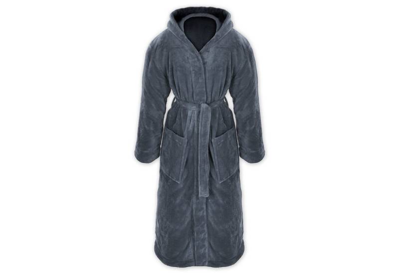Gräfenstayn Unisex-Bademantel Damen Herren Kuschelfleece Bademantel Kapuze Größe S-XXXL Flanell von Gräfenstayn